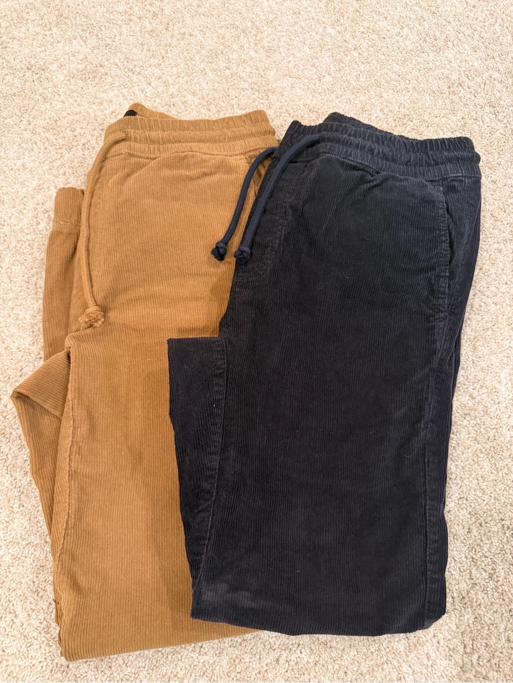 Men's Corduroy Jogger Pants - Black and Brown